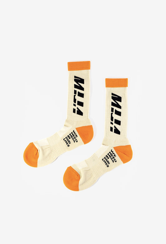 Socks Orange and Beige