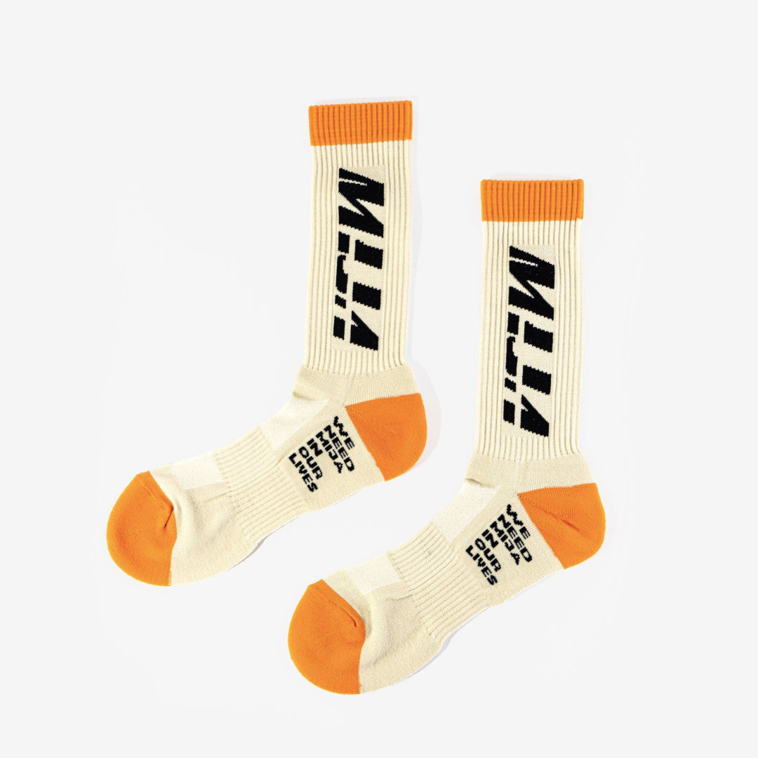 Socks Orange and Beige